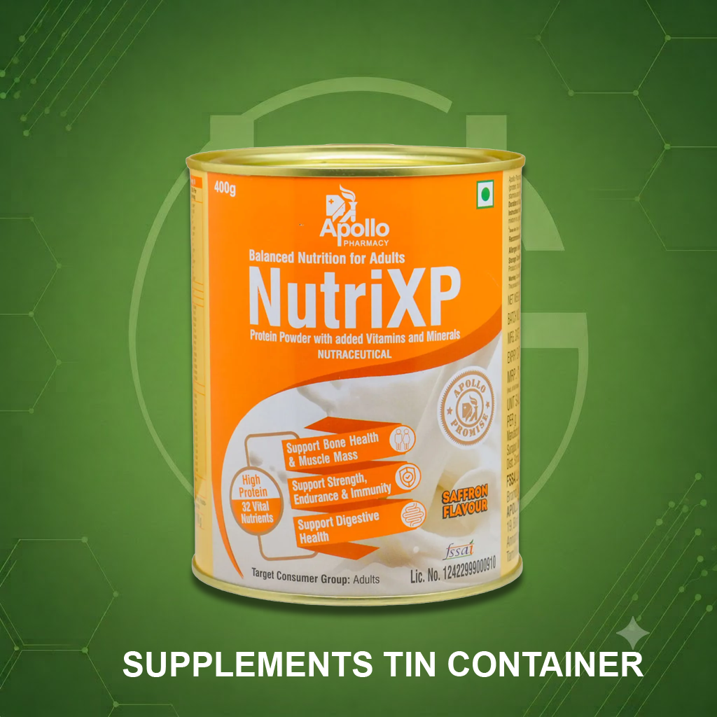 Supplement Tin Containers